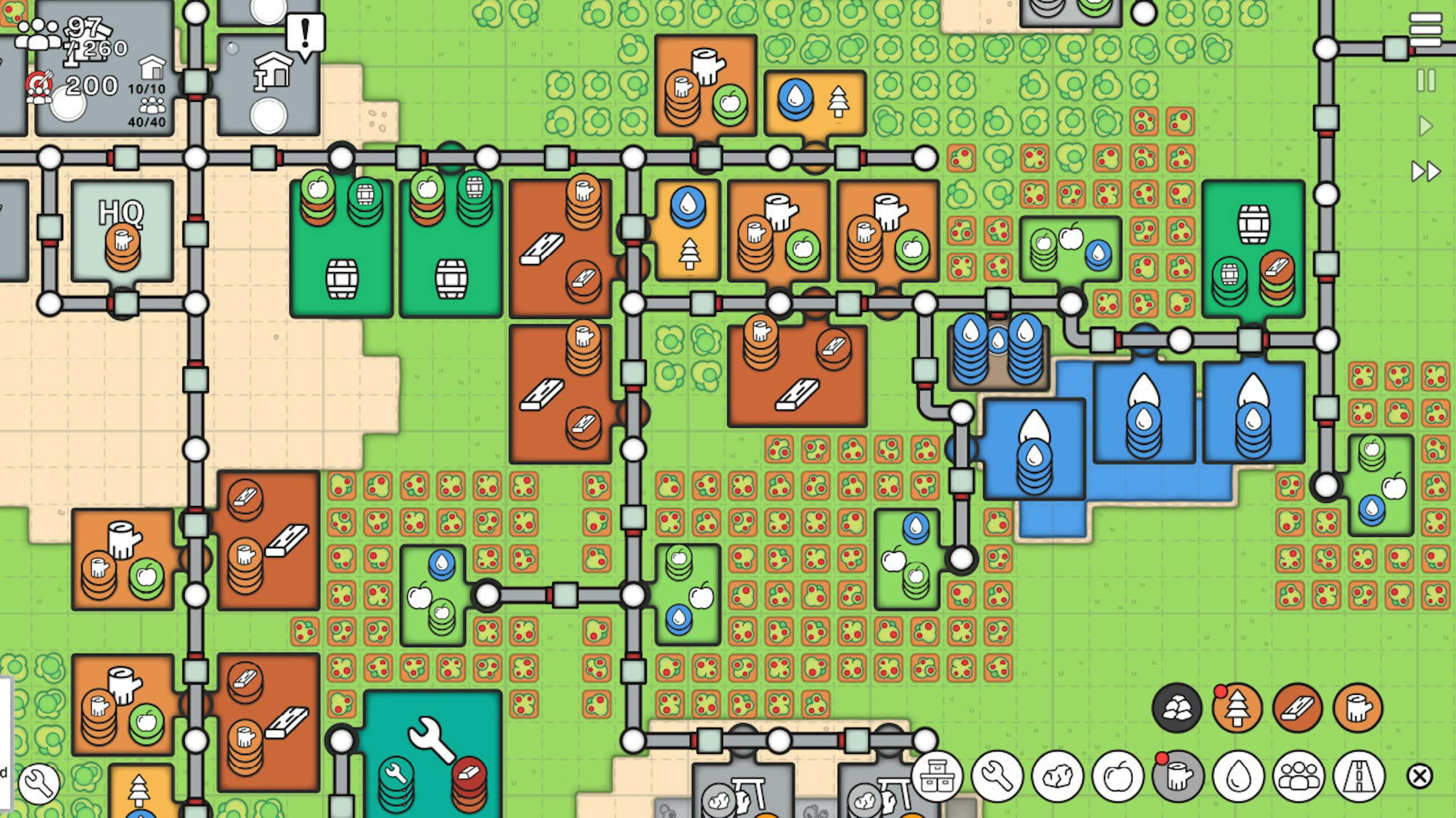 Steam免费极简基地建设Mini Settlers：Prologue 灰色管线贯穿城市 打造完美自动化输送网络