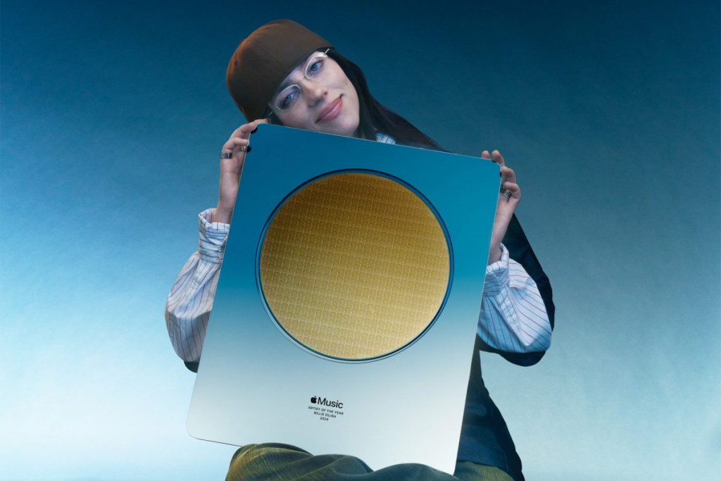 Billie Eilish 获选苹果 Music 2024 年度艺人！ 顺便分享28组质感芯片奖座壁纸