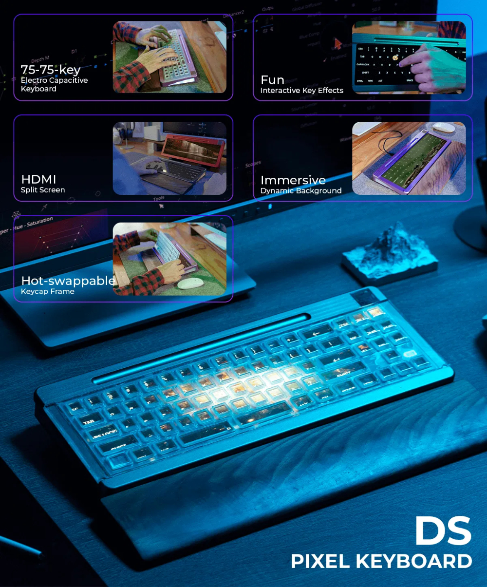 长得像机械键盘的触摸键盘 DS Pixel Keyboard，将带给你传统与数字的各种碰撞 - 榜哥