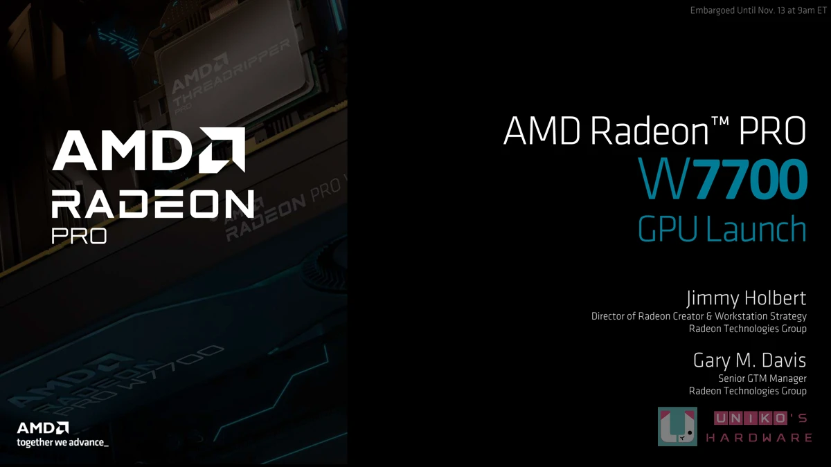 美金 1000 元内最强大专业绘图卡！ AMD Radeon PRO W7700 绘图卡规格解禁