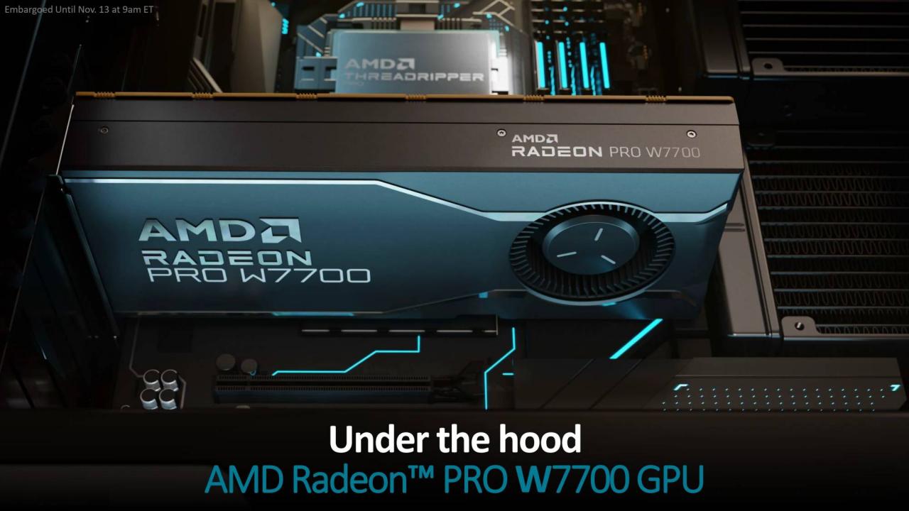 AMD Radeon PRO W7700 绘图卡规格解禁