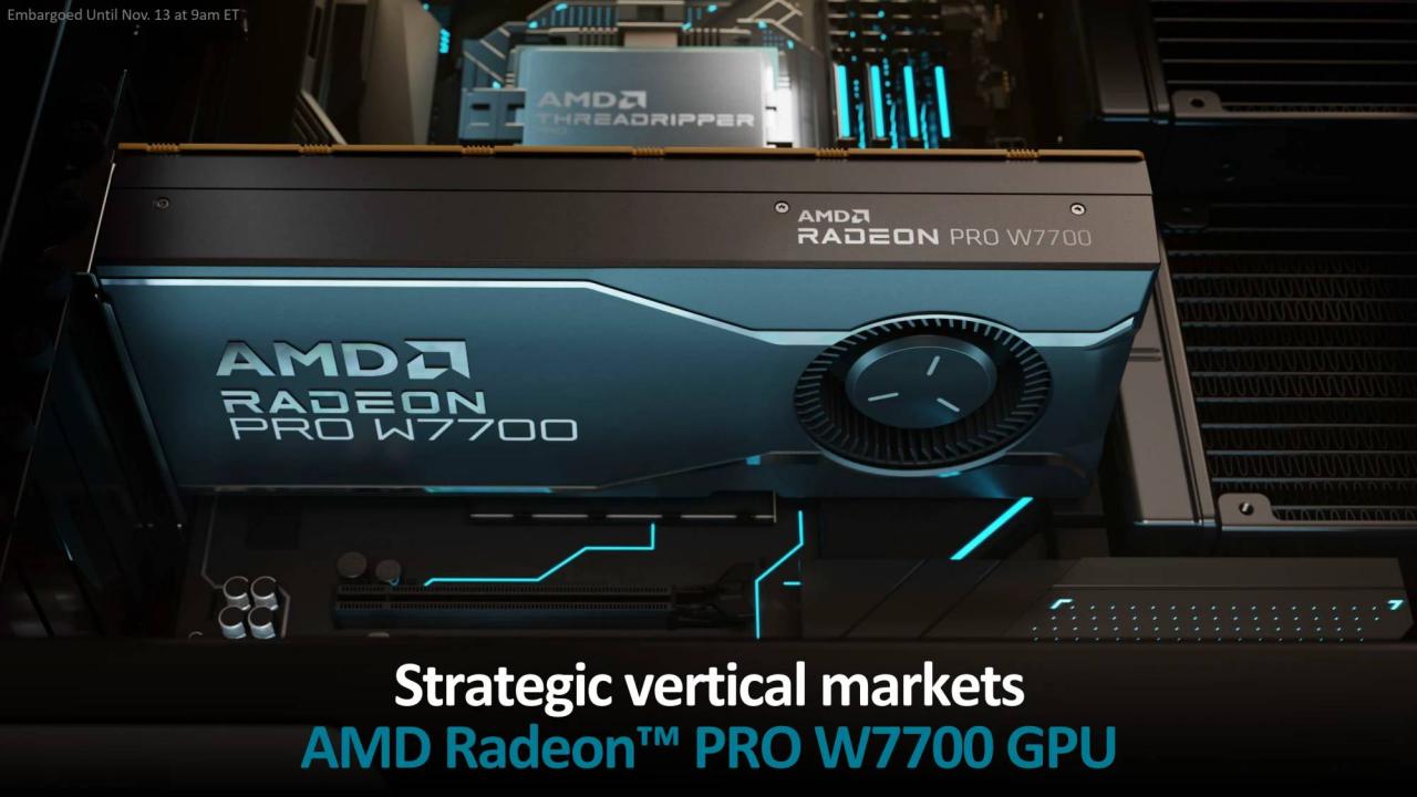 AMD Radeon PRO W7700 绘图卡规格解禁