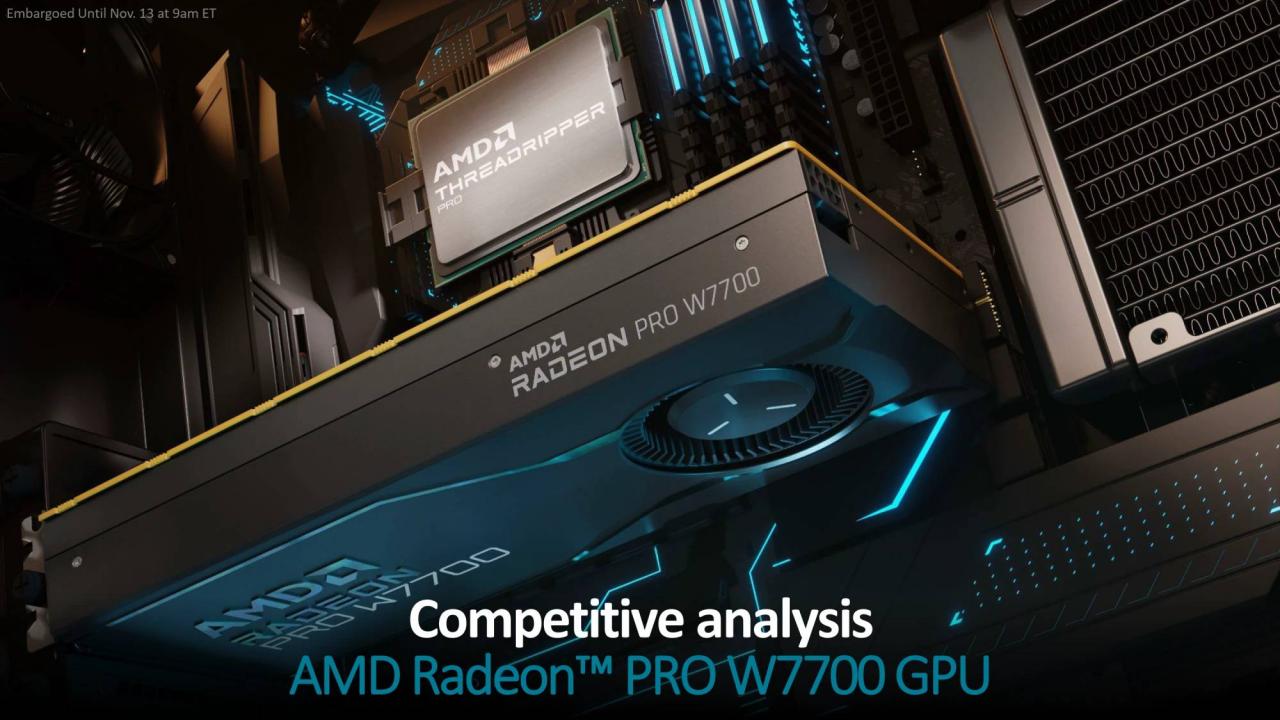 AMD Radeon PRO W7700 绘图卡规格解禁