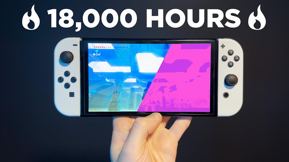 国外勇者实测 Nintendo Switch OLED 二年不关机、屏幕持续亮着，来测试什么时候发生烙印 - 榜哥