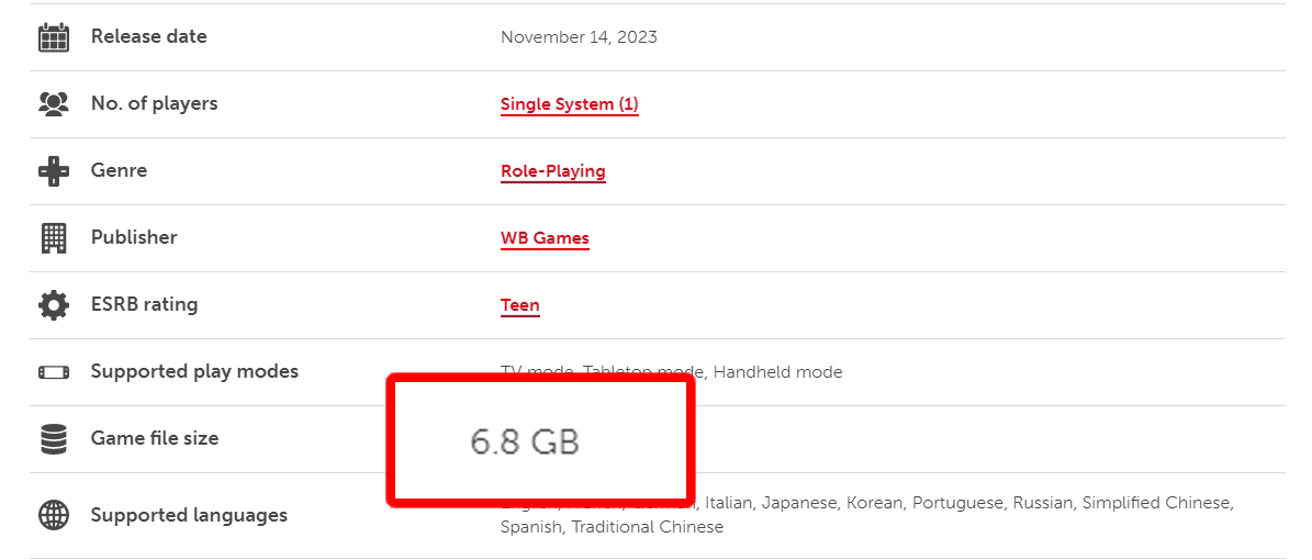 《霍格沃茨之遗》Nintendo Switch版本容量仅剩6.8GB？游戏体验应该也跟着减量了