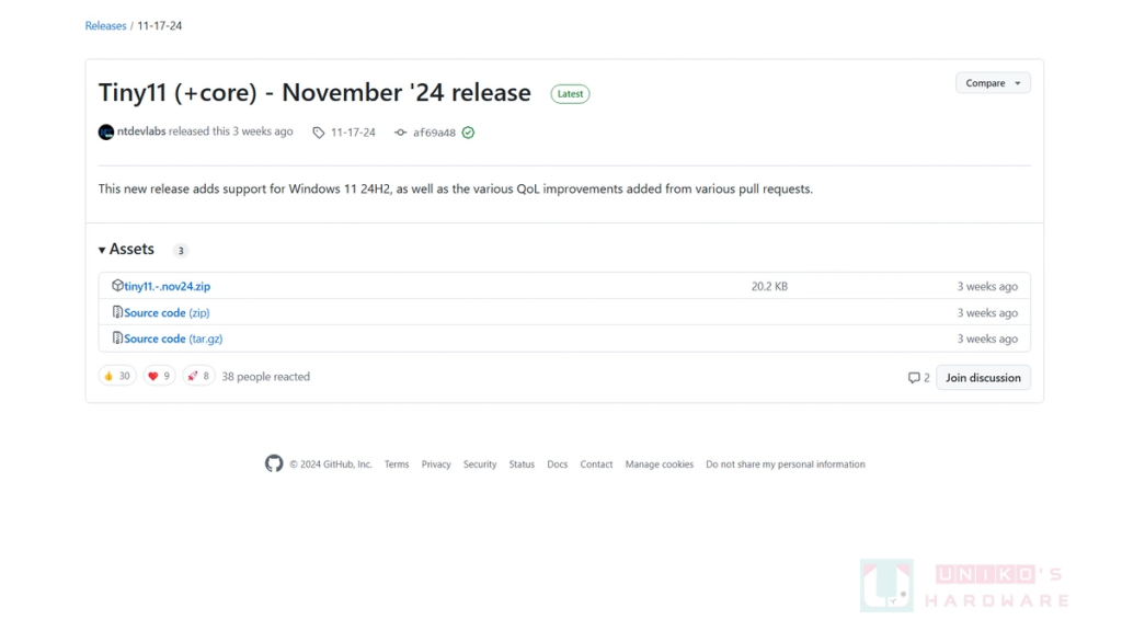 支持 Windows 11 24H2！ 系统精简制作工具 tiny11builder 发布 November 24 更新