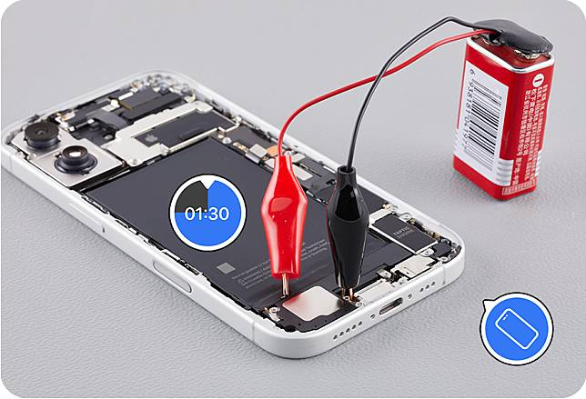 苹果揭示iPhone 16电池更换新方法 需使用9V电池 第1张