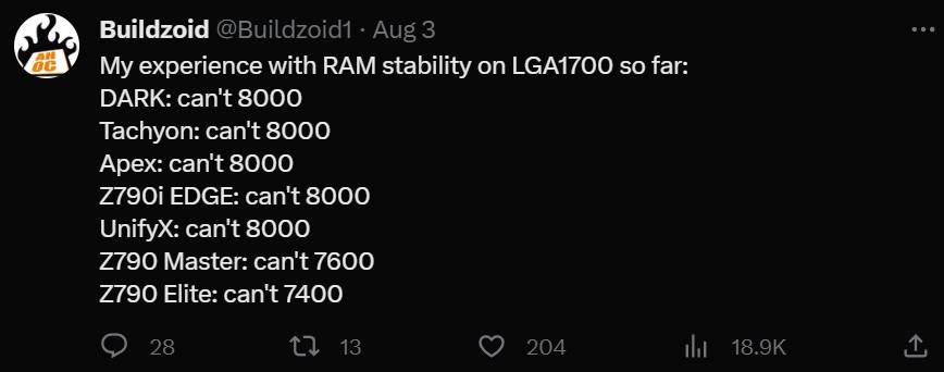 DDR5-8000 有这么难？ 压倒 BUILDZOID 的最后一片 Z790 主板