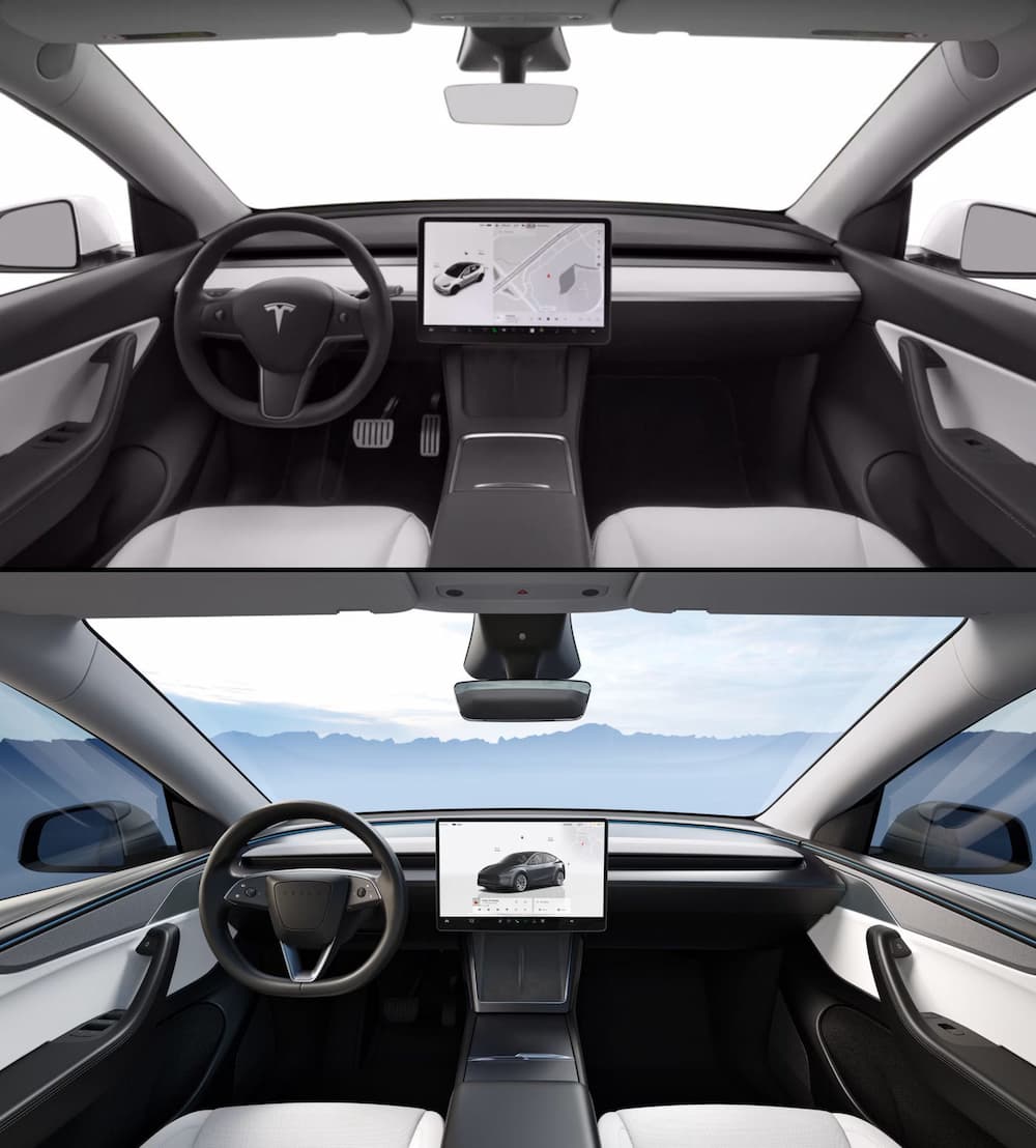 2025 Model Y vs 2024 Model Y 内装比较差异