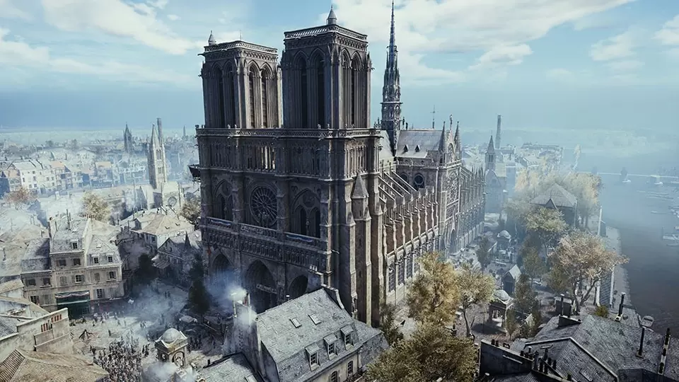 Ubisoft 高度还原巴黎圣母院美景，4K呈现虚拟与现实交错《刺客信条：大革命》