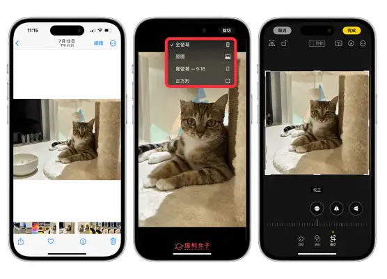 iPhone 照片裁切功能可快速裁切 照片并选择照片比例 (iOS17) 第3张