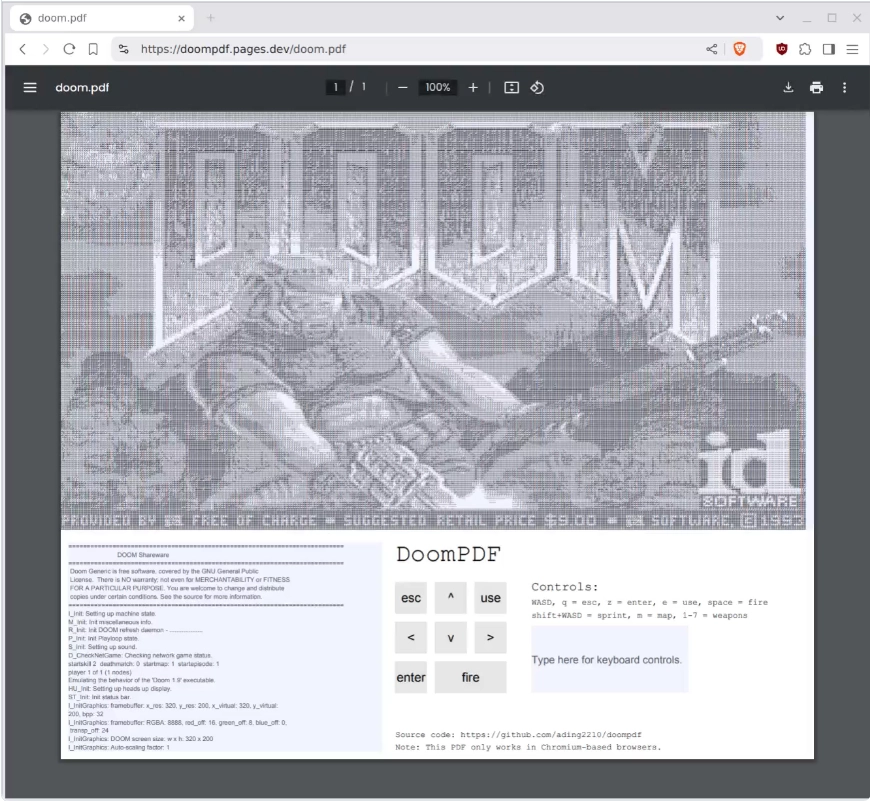 把《DOOM》移植到 PDF，太疯狂了