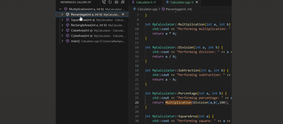 微软更新VS Code C++套件新增调用阶层查看功能