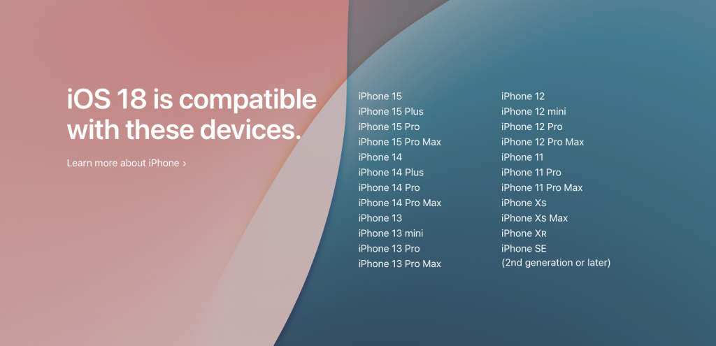 iOS 18 支持机型、可以升级的 28 款机种清单一次看