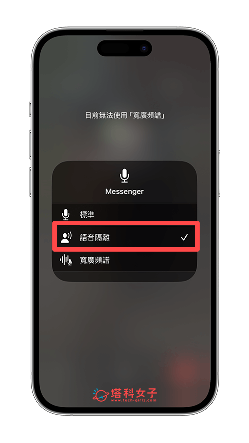 iPhone 开启语音隔离设置：开启语音隔离