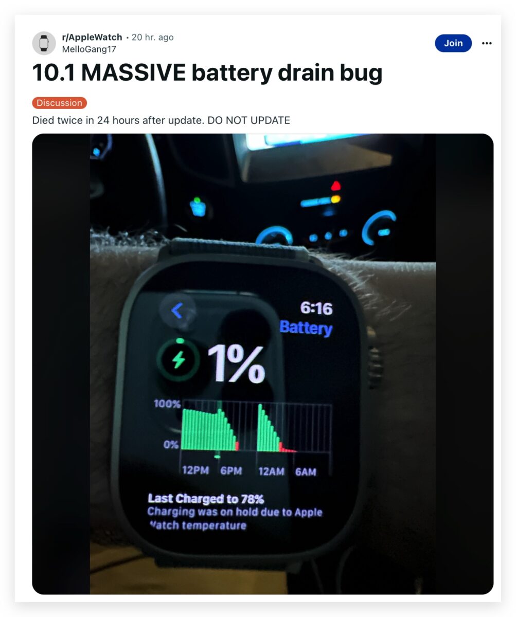 Apple Watch watchOS watchOS 10.1 耗电 过热 watchOS 10