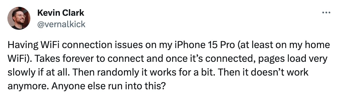 iOS 17 WiFi断线连线慢灾情不只有iPhone 15受影响