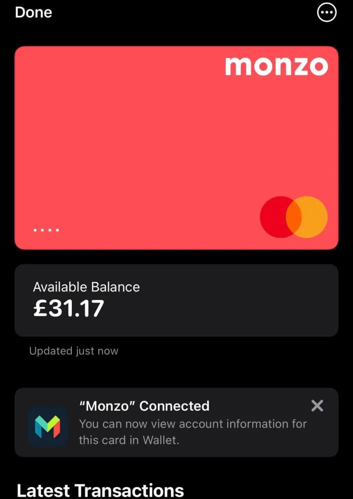 bank monzo card