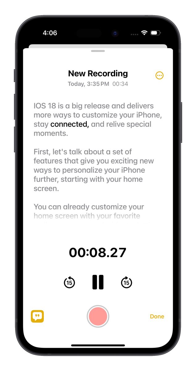 iOS 18 备忘录 4 大亮点新功能教程：语音转文字、数学式计算、重点标记都来了 第5张