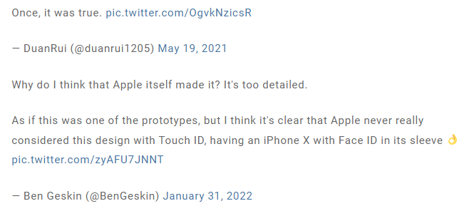 网友挖出历史，iPhone X 最初是设计成沿用Touch ID 第2张