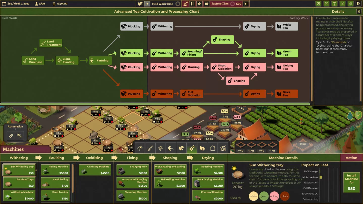Steam 好评模拟游戏《茶园模拟器 Tea Garden Simulator》正式版 8/15 推出
