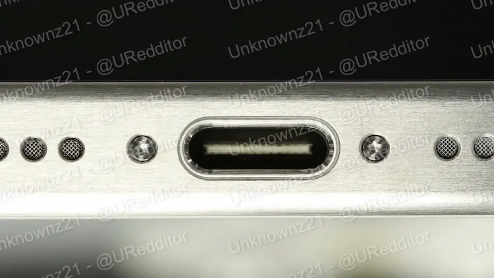 iPhone 15 Pro 间谍实机照证实USB-C 与钛金属边框