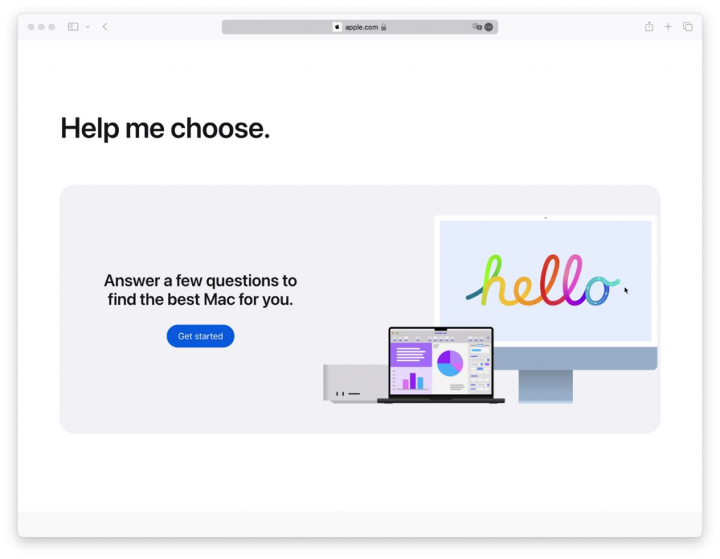 解决 Mac 选择困难！ 苹果官网推出「帮选」工具，推荐最适合你的机型规格