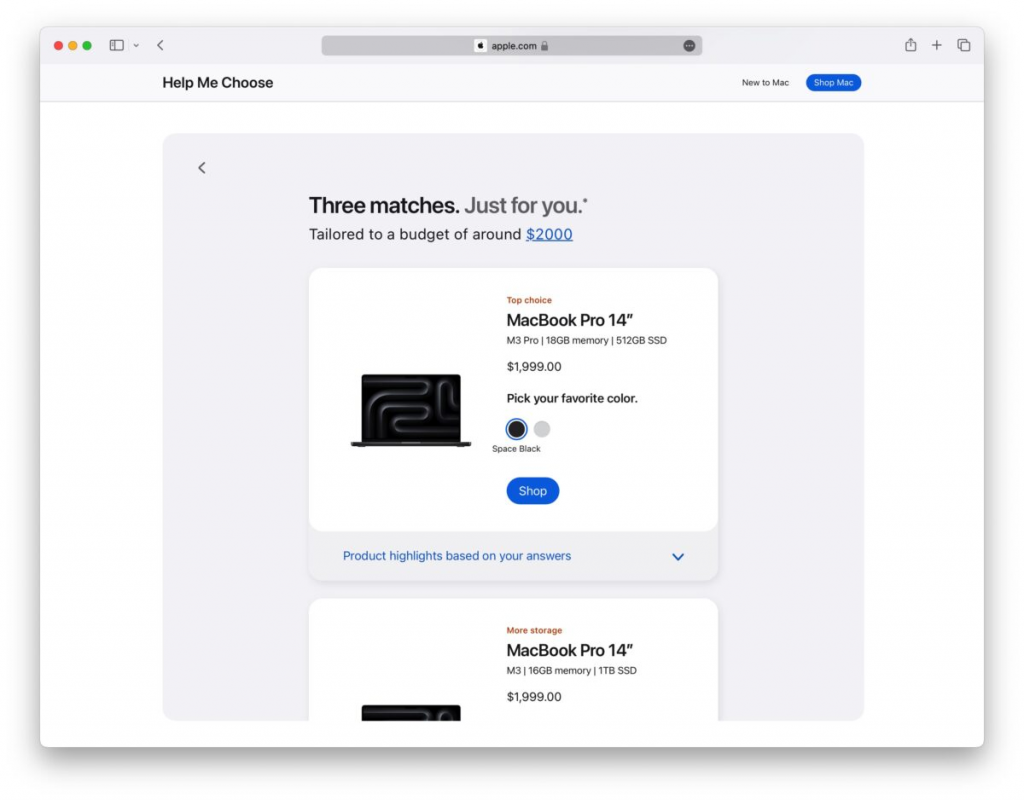 解决 Mac 选择困难！ 苹果官网推出「帮选」工具，推荐最适合你的机型规格