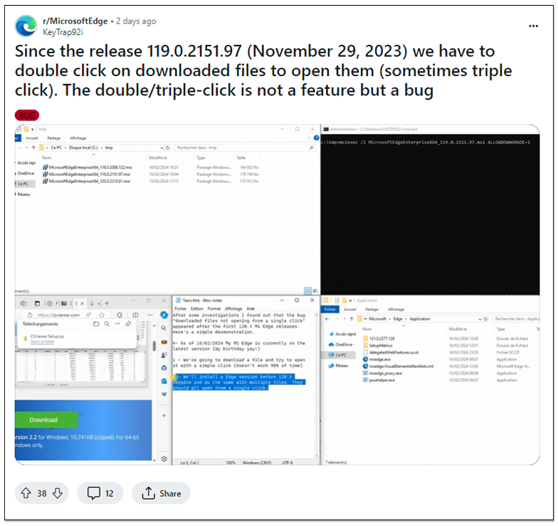 Microsoft Edge 每次下载完都需要点多次才能开启文件吗？ 你不孤单，这是 Bug - 摩榜