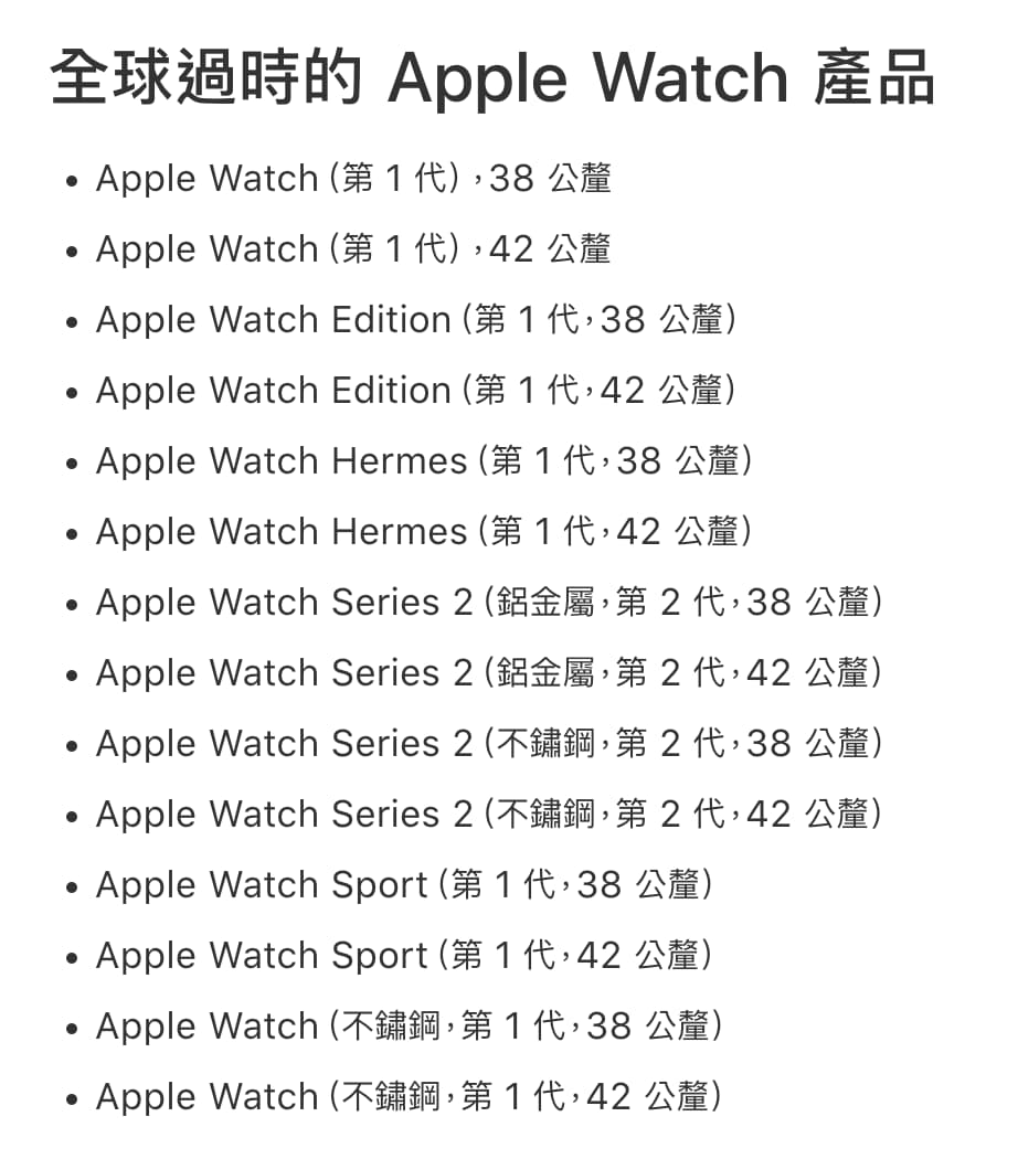 apple watch edition listed as obsolete 1