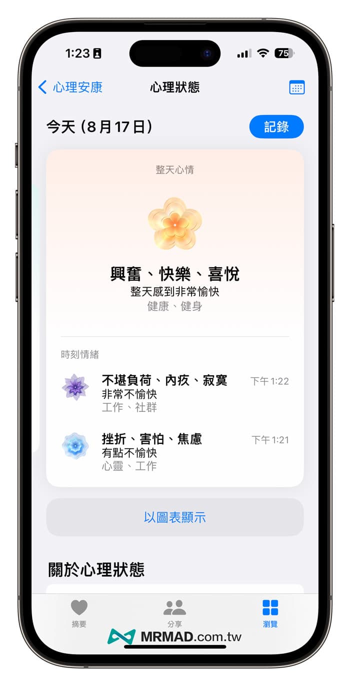 如何查询 iPhone 心理健康或情绪追踪纪录图资料1