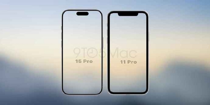 iPhone 15正面算绘图曝光，与历代苹果手机对比边框超窄