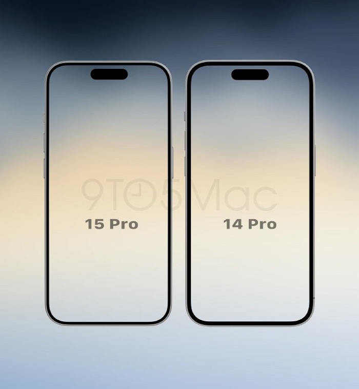 iPhone 15正面算绘图曝光，与历代苹果手机对比边框超窄