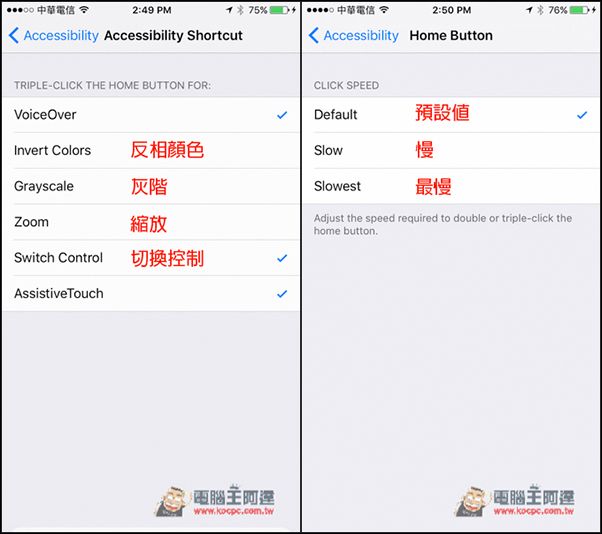 你知道iPhone的Home键按三下也有作用吗？同场加映教你如何调整Home键的灵敏度 第1张