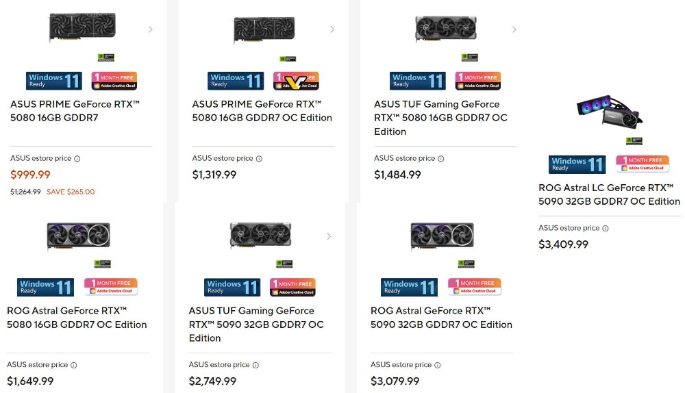 不只是黄牛，连ASUS、MSI也悄悄调高RTX 5090的售价-榜哥