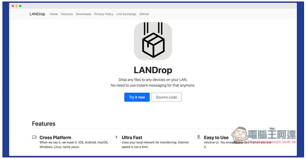 LANDrop 轻鬆实现跨系统无线传输资料、照片的免费工具（Windows、Mac、iOS、Android、Linux） 第1张