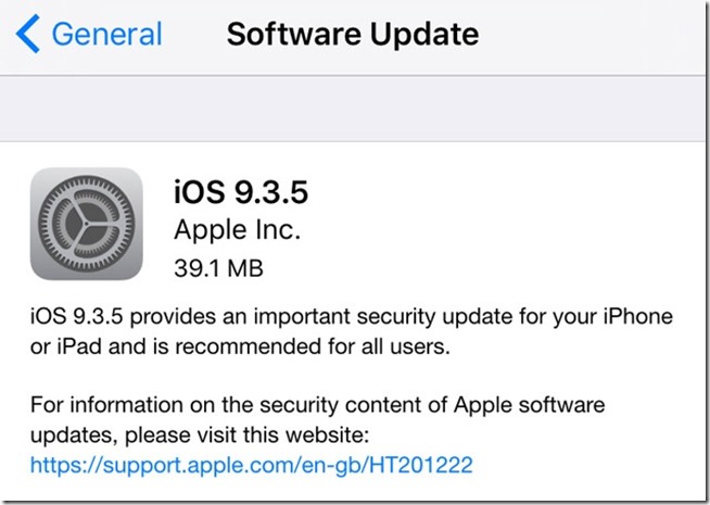 紧急更新　苹果推出iOS 9.3.5来修补百万美金等级的漏洞 第2张