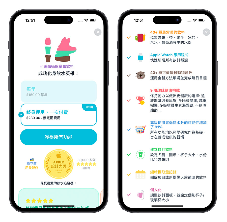 可以在锁定画面 Widget 加入喝水资讯的《Waterllama》喝水提醒 App 第16张