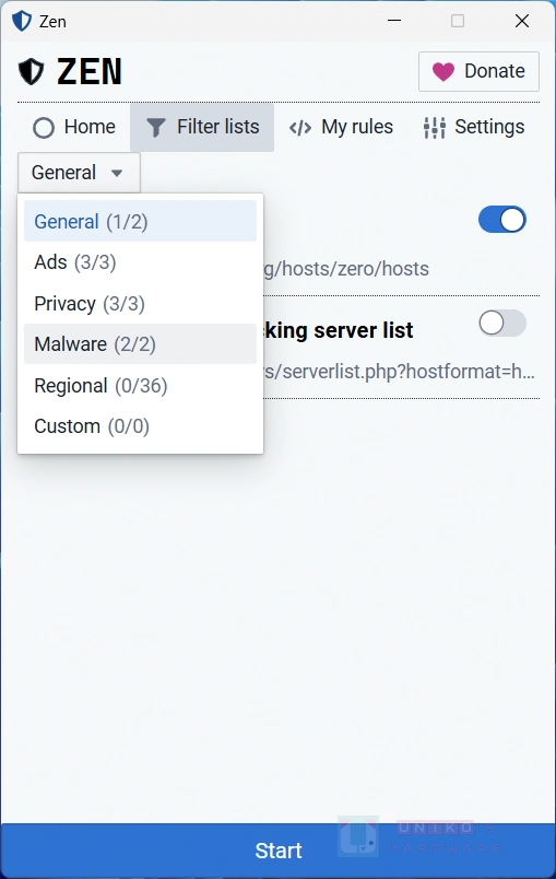 Zen – 适用于 Windows、macOS 和 Linux 的去广告与隐私守护工具