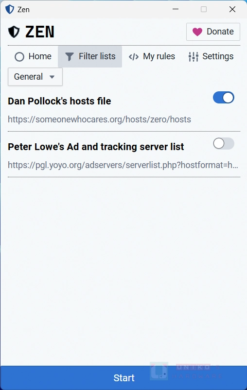 Zen – 适用于 Windows、macOS 和 Linux 的去广告与隐私守护工具