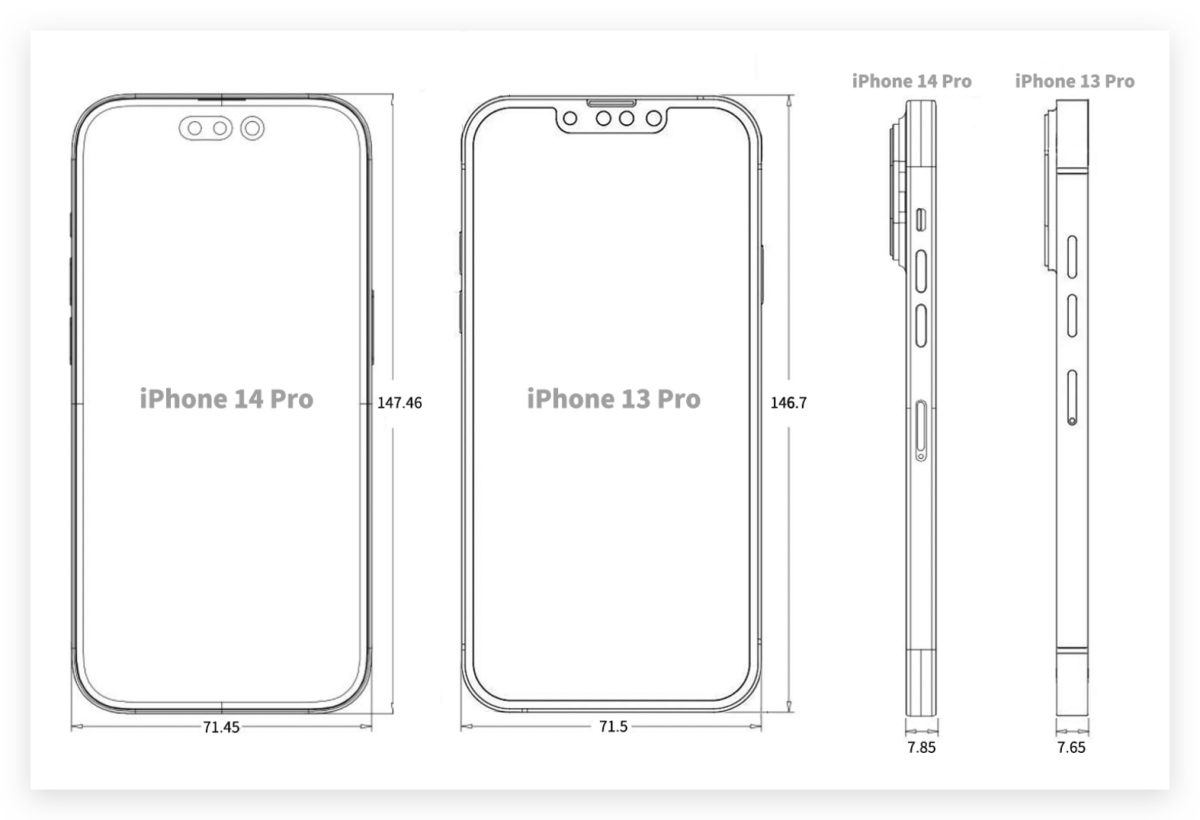 iPhone 14 全系列萤幕保护贴曝光，这 2 款型号的浏海很不一样 第4张