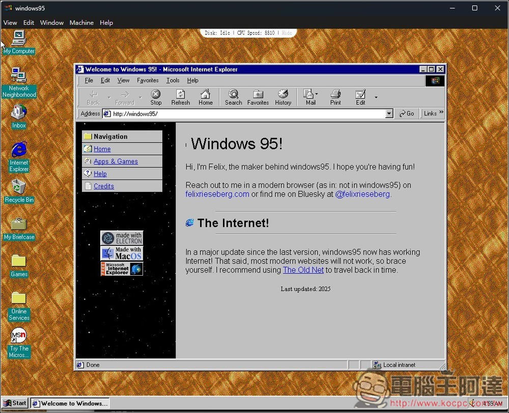 免重灌！ 这款免费工具让你轻松回味 Windows 95，连上网都支持 - 榜哥