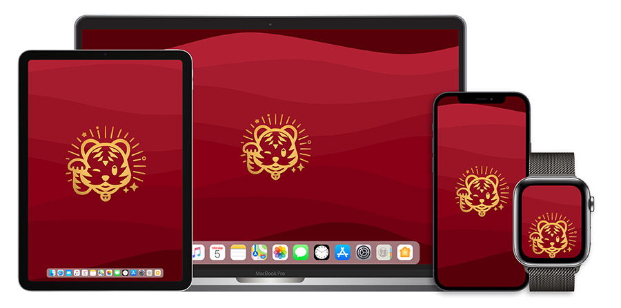 6 款 2022 Apple 虎年春节壁纸：iPhone、iPad、Mac 与 Watch 第6张