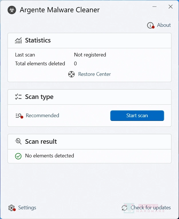 恶意程序清理工具 – Argente Malware Cleaner
