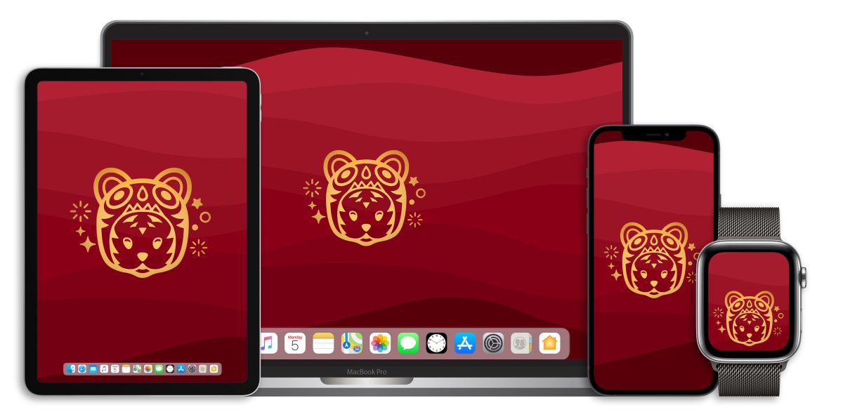 6 款 2022 Apple 虎年春节壁纸：iPhone、iPad、Mac 与 Watch 第4张