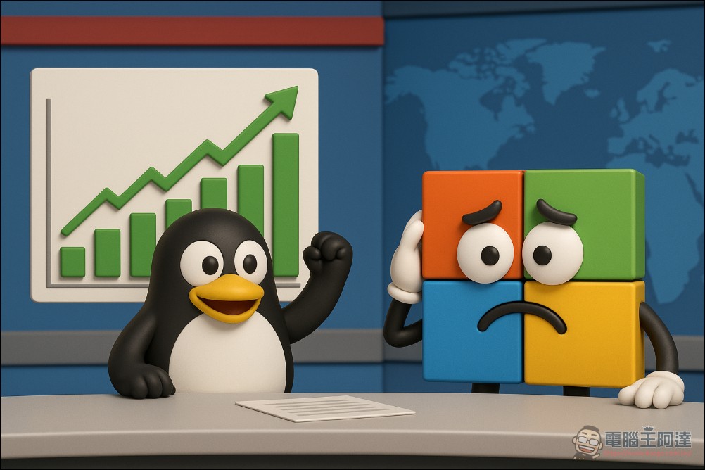 Windows 在 PC 端霸权不稳？ 美国Linux桌面作系统市占率突破5%-榜哥