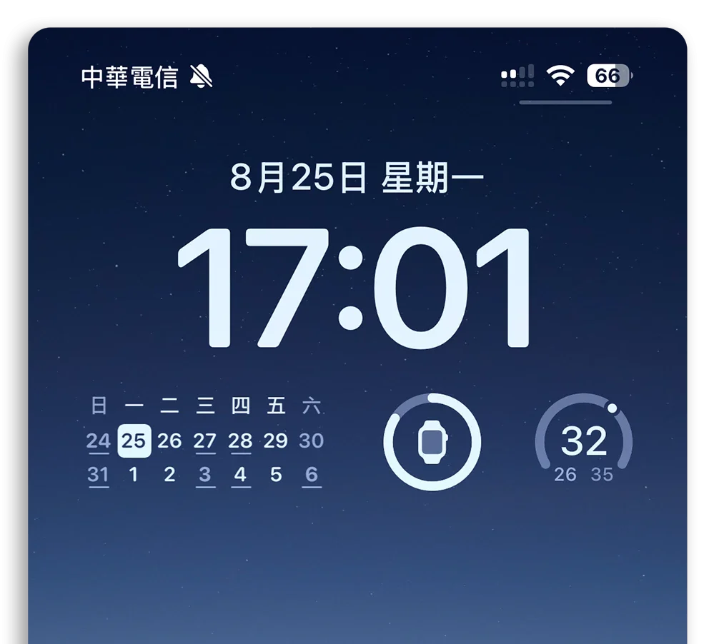 iPhone 锁定画面 Widget 农历日期 隐藏