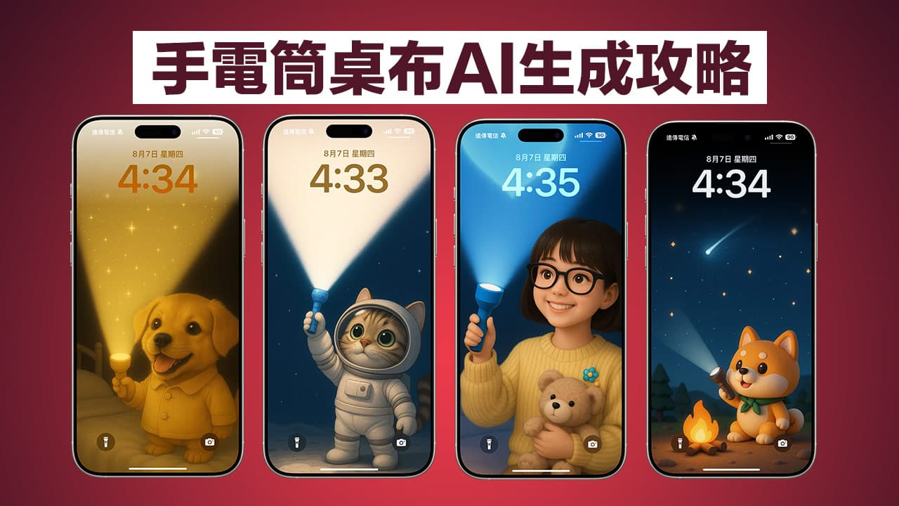 手电筒壁纸指令全解析！ AI制作手电筒壁纸到动态图一次看懂