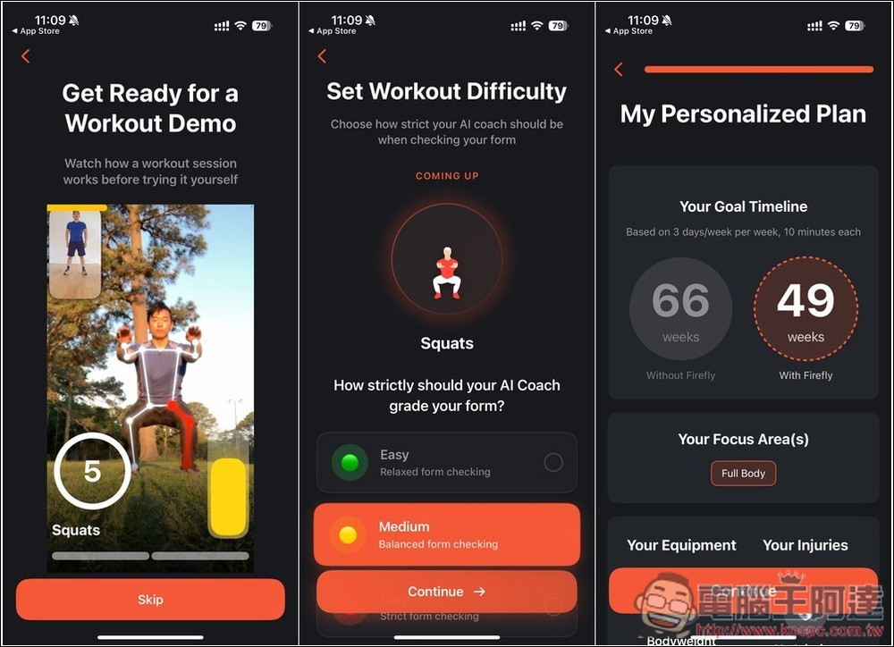 Firefly 内置 AI 教练的健身 App 终身版限免！ 实时检测和修正你的动作，只有正确完成才会计算 - 榜哥