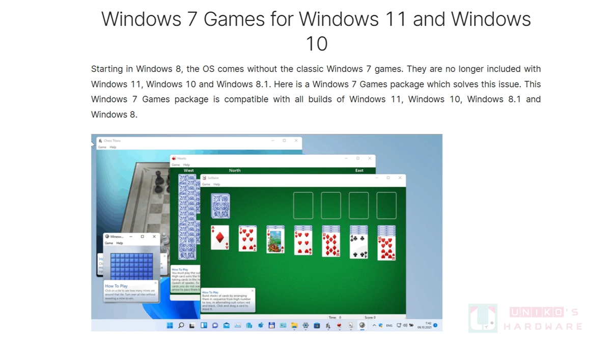 Windows 7 Games for Windows 11 让踩地雷等经典小游戏回归！